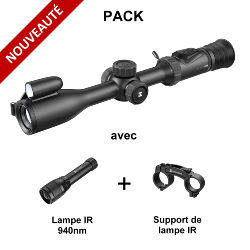 PACK Lunette jour et nuit HIKMICRO ALPEX PRO A50PL avec télémètre + Lampe IR 940nm + Support de lampe IR