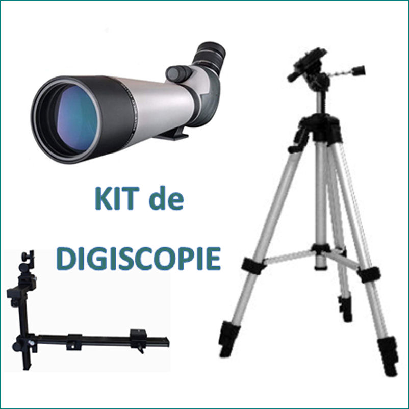 KIT Digiscopie DIGITAL OPTIC avec Longue vue 20-60x80 trépied SL1200 et adaptateur photo